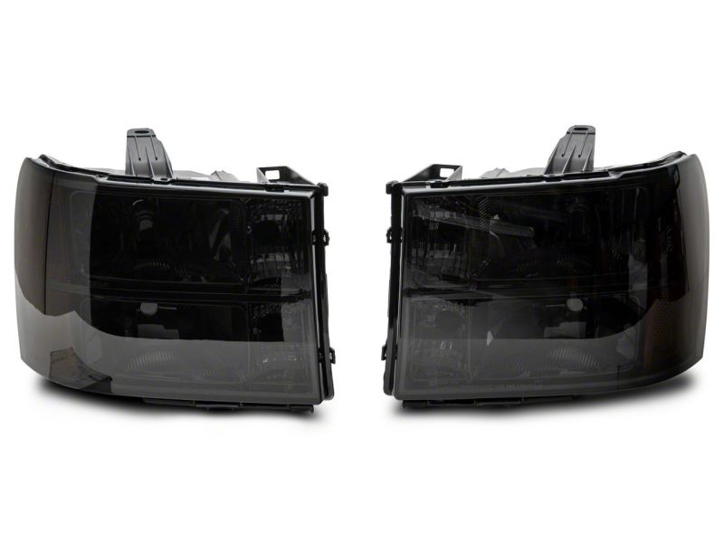 GMC Sierra 3500 HD LED Headlights - Raxiom - Axial OEM Style - Chrome Housing, Smoked Lens - `07-`14