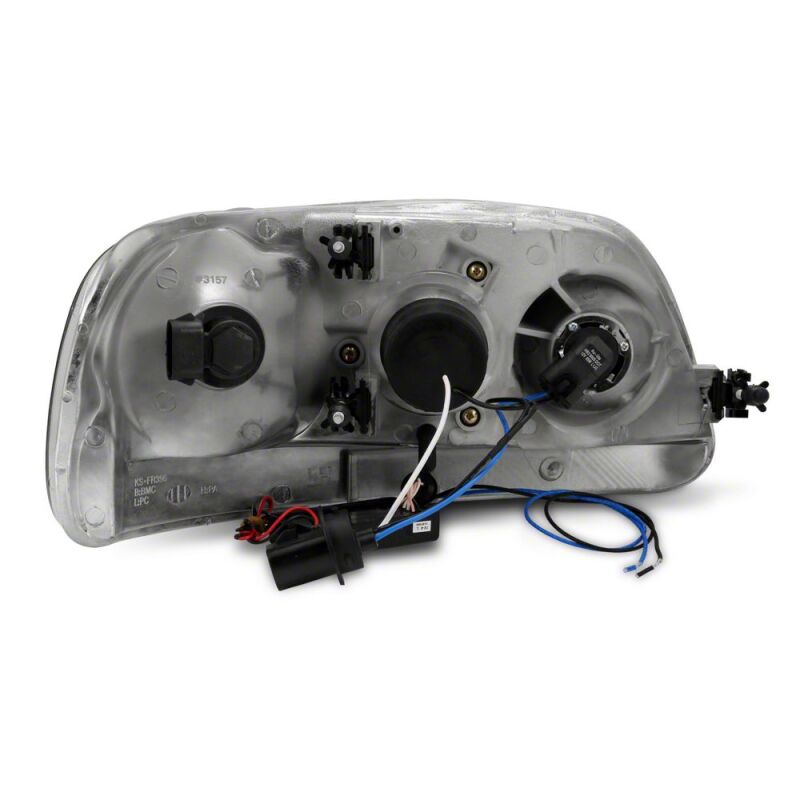 Ford F-150 LED Headlights - Raxiom - Halo Projector, Black Housing, Clear Lens - Super White - `97-`03