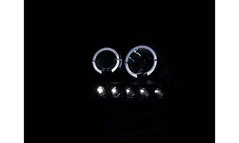 Ford F-150 LED Headlights - Raxiom - Halo Projector - Black Housing - `97-`03