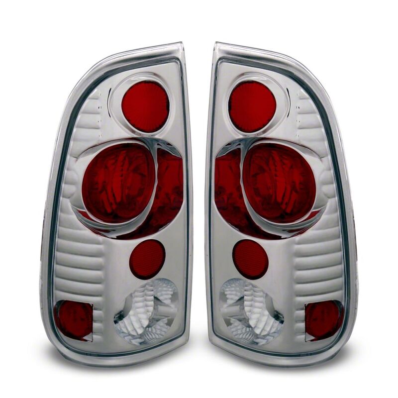 Ford F-150 LED Taillights - Raxiom - Axial Series Version 2 - Chrome - Red/Clear - `97-`03