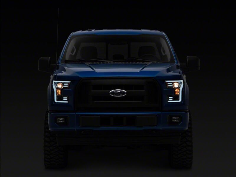 Ford F-150 LED Headlights - Raxiom - Projector with LED Accent - Chrome - `15-`17