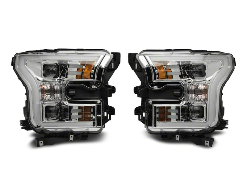 Ford F-150 LED Headlights - Raxiom - Projector with LED Accent - Chrome - `15-`17