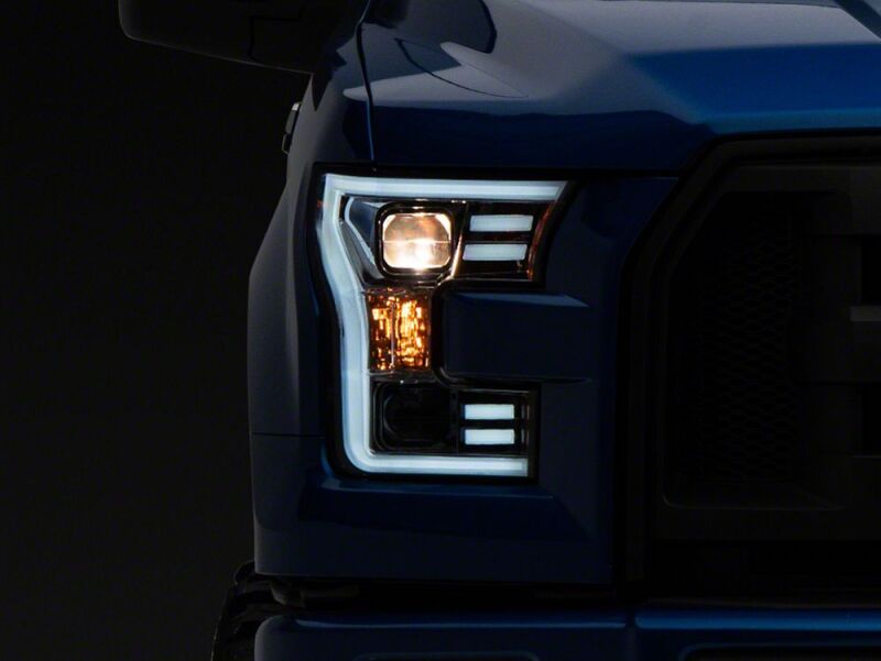 Ford F-150 LED Headlights - Raxiom - Projector with LED Accent - Chrome - `15-`17
