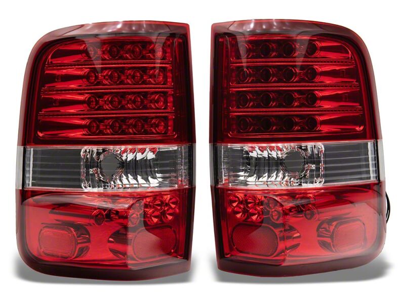 Ford F-150 LED Taillights - Raxiom - Chrome Housing - Red/Clear - `04-`08