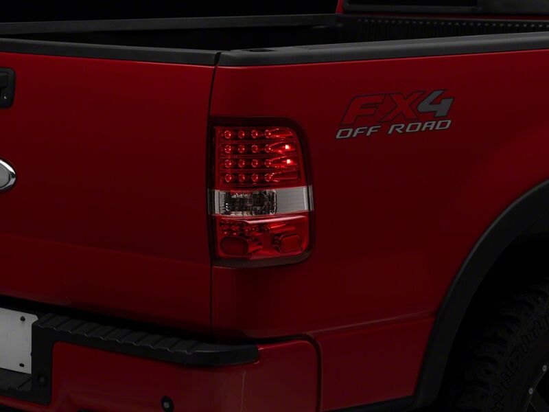 Ford F-150 LED Taillights - Raxiom - Chrome Housing - Red/Clear - `04-`08