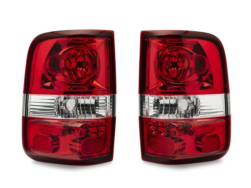 Ford F-150 LED Taillights - Raxiom - OEM Style - Chrome Housing- Red Lens - `04-`08