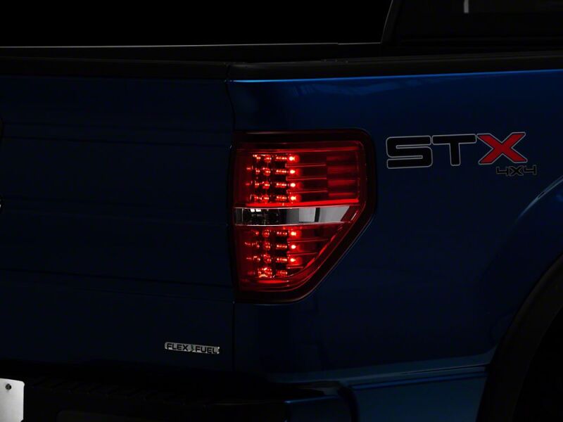 Ford F-150 LED Taillights - Raxiom - Chrome Housing- Red/Clear Lens - `09-`14