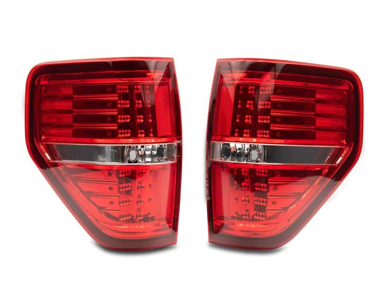 Ford F-150 LED Taillights - Raxiom - Chrome Housing- Red/Clear Lens - `09-`14