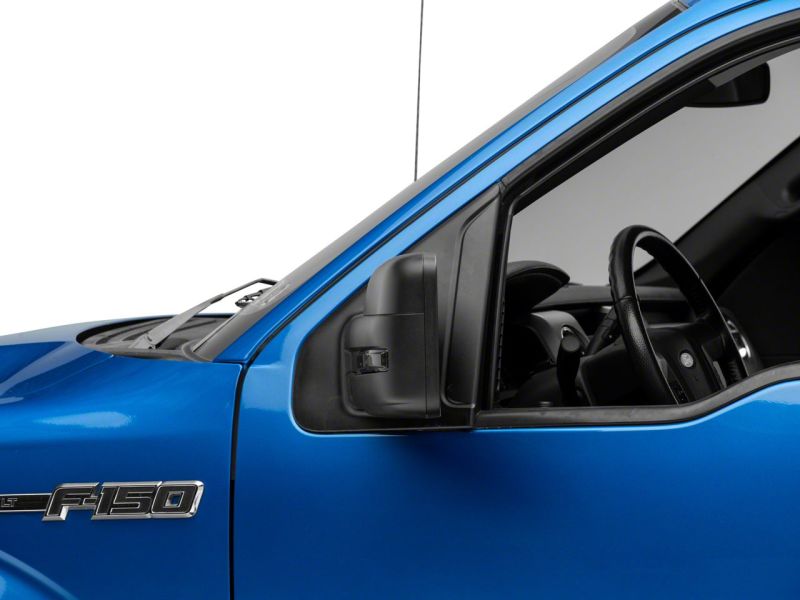 Ford F-150 Side Mirrors - Driver and Passenger Side - Raxiom - Axial Series White LED Mirror Turn Signal - Smoked - `09-`14