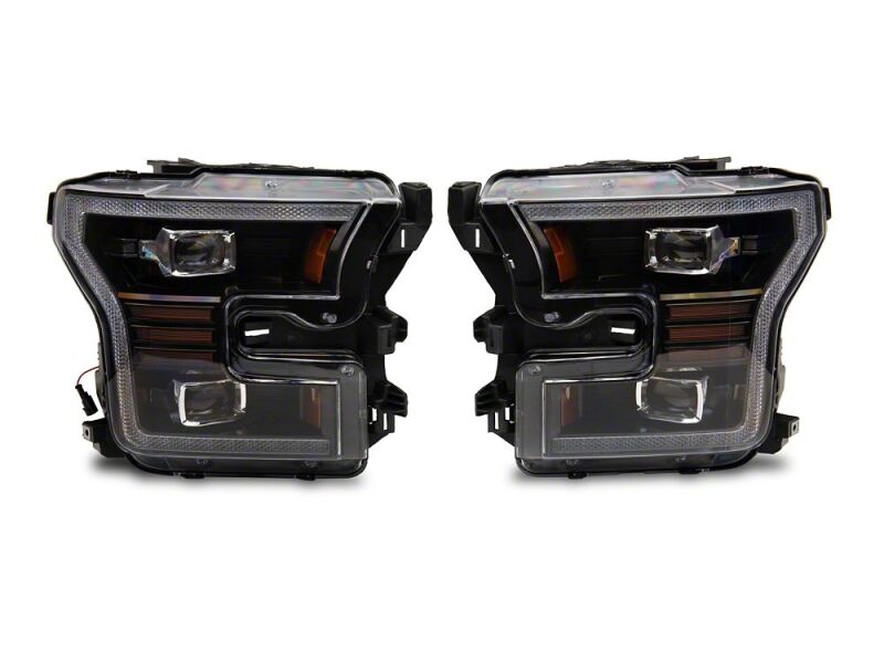 Ford F-150 LED Headlights - Raxiom - Projector with LED Amber DRL - Black - `15-`17