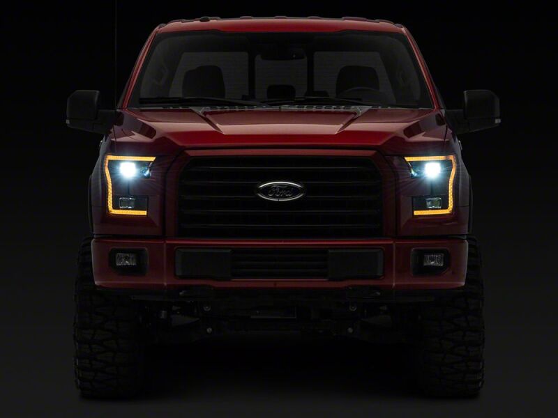 Ford F-150 LED Headlights - Raxiom - Projector with LED Amber DRL - Black - `15-`17