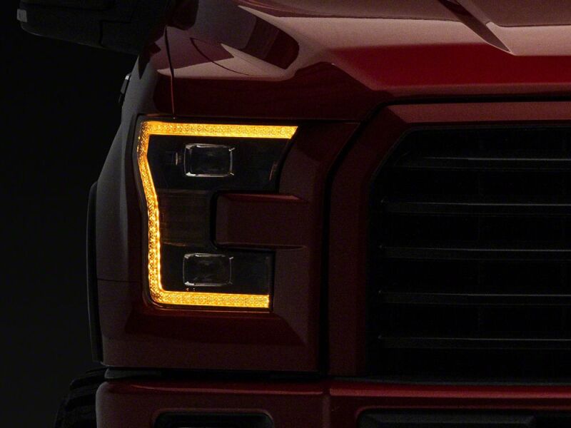 Ford F-150 LED Headlights - Raxiom - Projector with LED Amber DRL - Black - `15-`17