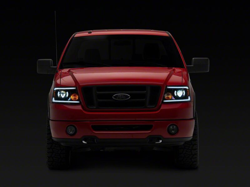 Ford F-150 LED Headlights - Raxiom - Proj Headlights/Seq LED Bar - Clear Lens - Black - `04-`08