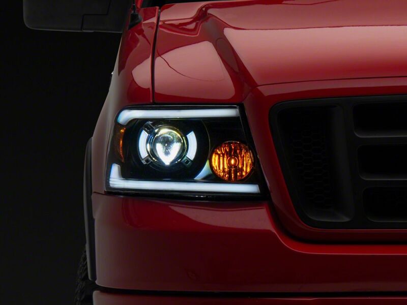 Ford F-150 LED Headlights - Raxiom - Proj Headlights/Seq LED Bar - Clear Lens - Black - `04-`08