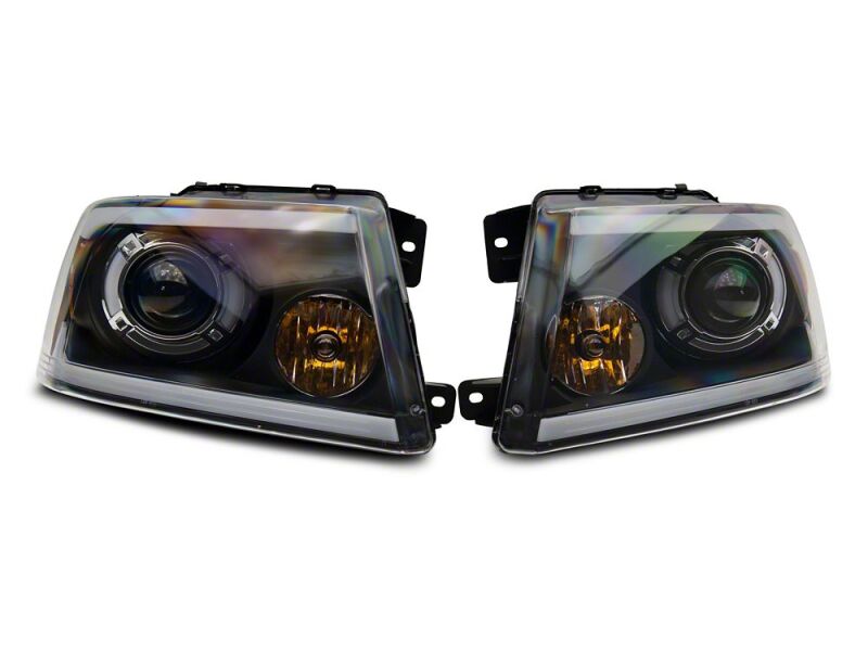 Ford F-150 LED Headlights - Raxiom - Proj Headlights/Seq LED Bar - Clear Lens - Black - `04-`08