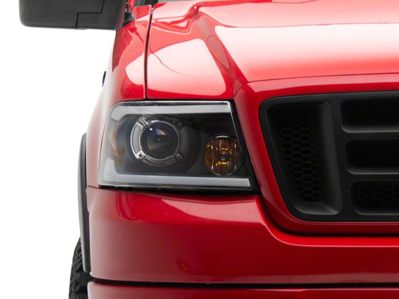 Ford F-150 LED Headlights - Raxiom - Proj Headlights/Seq LED Bar - Clear Lens - Black - `04-`08