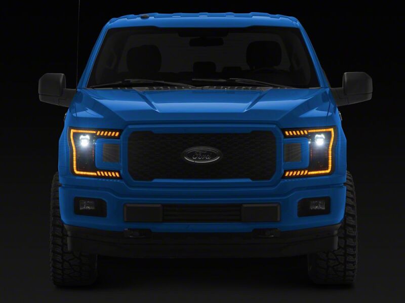 Ford F-150 LED Headlights - Raxiom - LED Halo Surround with Amber DRL - Black Housing - `18-`20