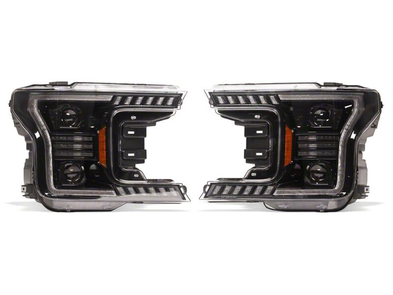 Ford F-150 LED Headlights - Raxiom - LED Halo Surround with Amber DRL - Black Housing - `18-`20