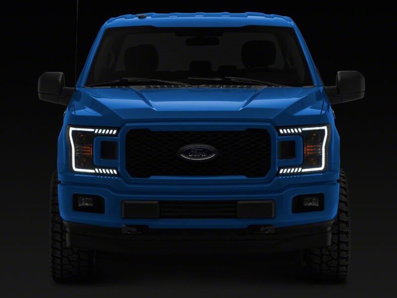 Ford F-150 LED Headlights - Raxiom - Halo Surround with White DRL - Black - `18-`20