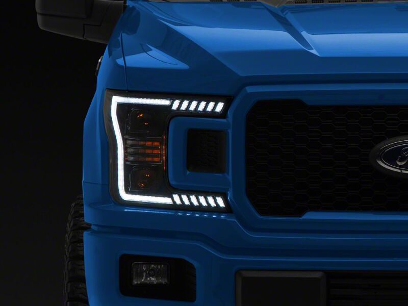 Ford F-150 LED Headlights - Raxiom - Halo Surround with White DRL - Black - `18-`20