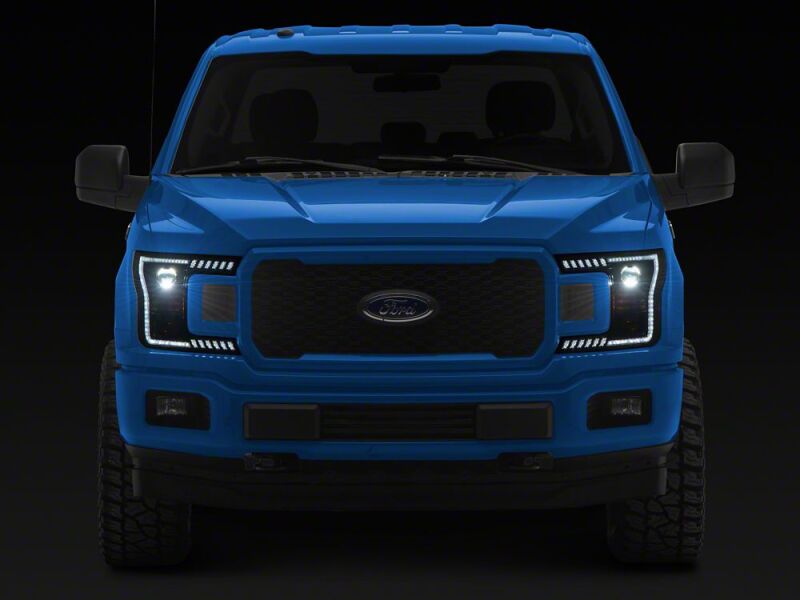 Ford F-150 LED Headlights - Raxiom - Halo Surround with White DRL - Black - `18-`20