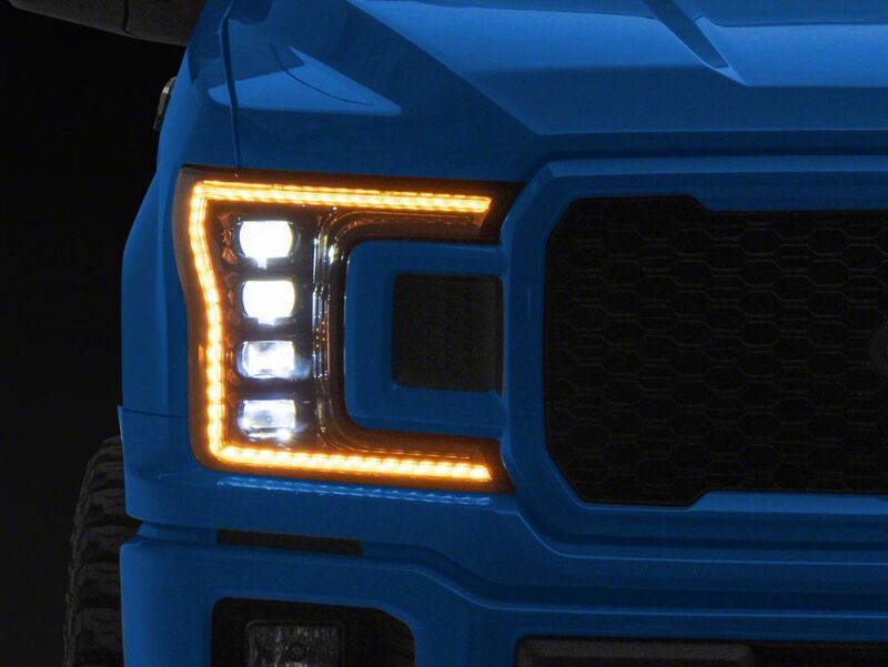 Ford F-150 LED Headlights - Raxiom - CXR Series with Amber DRL - Black - `18-`20