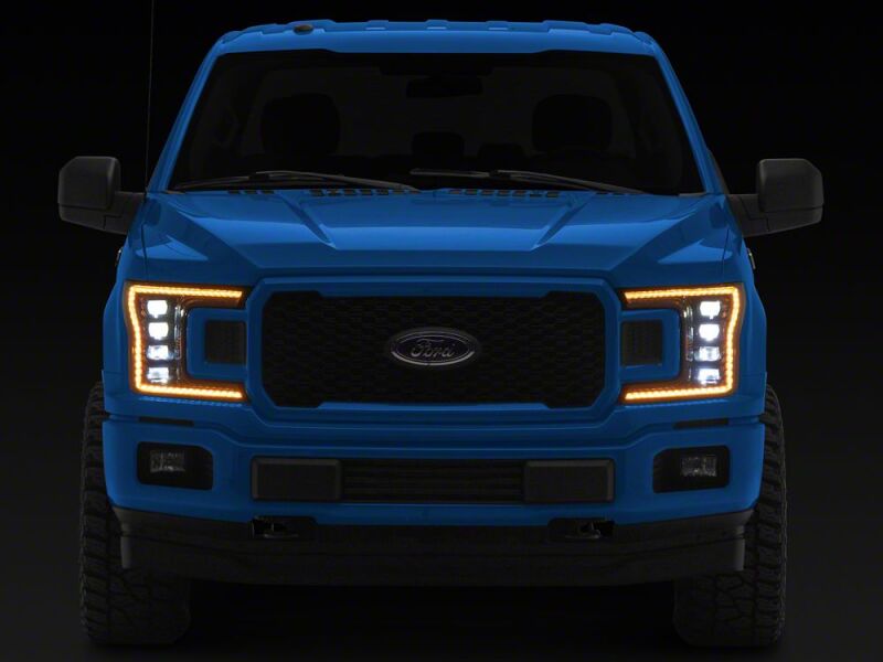Ford F-150 LED Headlights - Raxiom - CXR Series with Amber DRL - Black - `18-`20