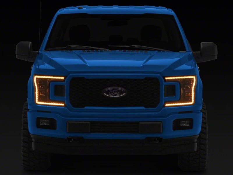 Ford F-150 LED Headlights - Raxiom - CXR Series with Amber DRL - Black - `18-`20