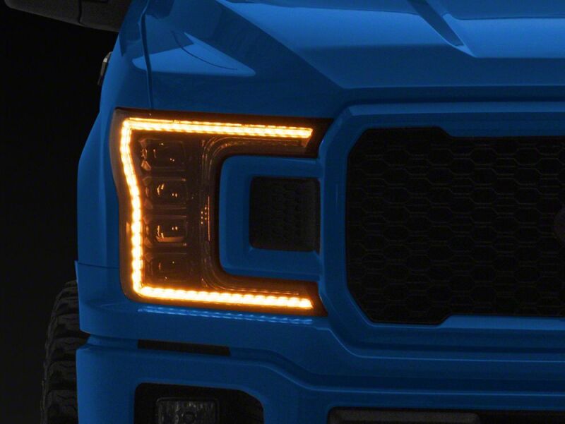 Ford F-150 LED Headlights - Raxiom - CXR Series with Amber DRL - Black - `18-`20