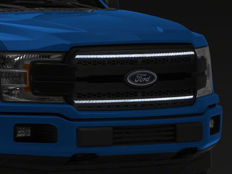 Ford F-150 Replacement Grille - Raxiom - CXR Series LED Upper with White DRL - Black - `18-`20