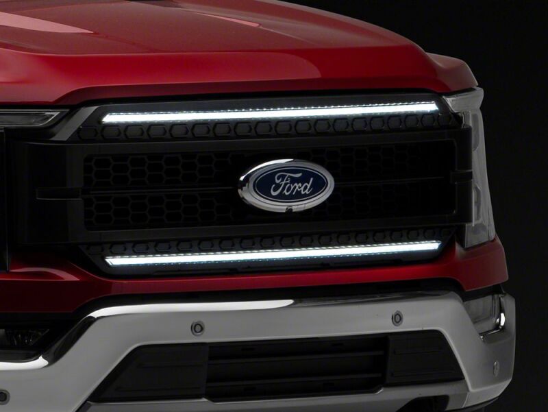 Ford F-150 Lighting Kit - Raxiom - CXR Series LED Upper Replacement Grille with White DRL - Black - `21-`23