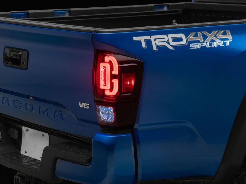 Toyota Tacoma LED Taillights - Raxiom - Sequential, XW Series - Black Housing - Red Lens - `16-`23