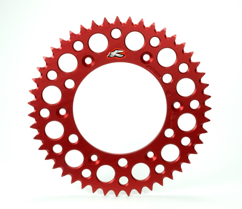Honda CR80RB Rear Sprocket - Renthal - Ultralight, 420-55T Teeth - Red - `96-`02