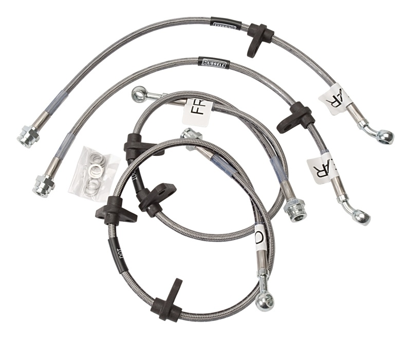 Acura Integra Brake Line Kit - Front + Rear - Russell - Stainless Steel Braided Hose - `98-`01