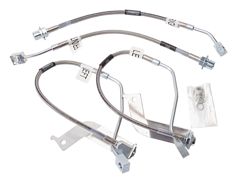 Ford Mustang Brake Line Kit - Russell - Stainless Steel Braided Hose - `99-`04