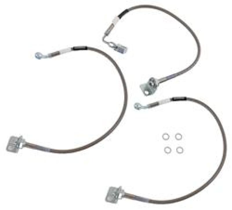 Jeep Wrangler TJ Brake Line Kit - Russell - Stainless Steel Braided Hose - Black - `97-`06