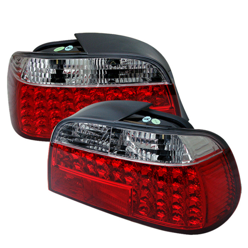 BMW 7 Series LED Tail Lights - SPYDER - Red/Clear - `95-`01