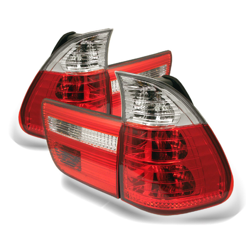 BMW X5 Tail Lights - SPYDER - Euro Style - Red/Clear - `00-`06