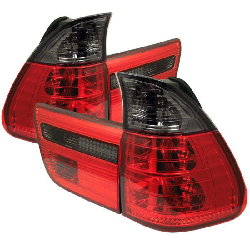 BMW X5 Tail Light Set - SPYDER - Euro Style - Red Smoke - `00-`06