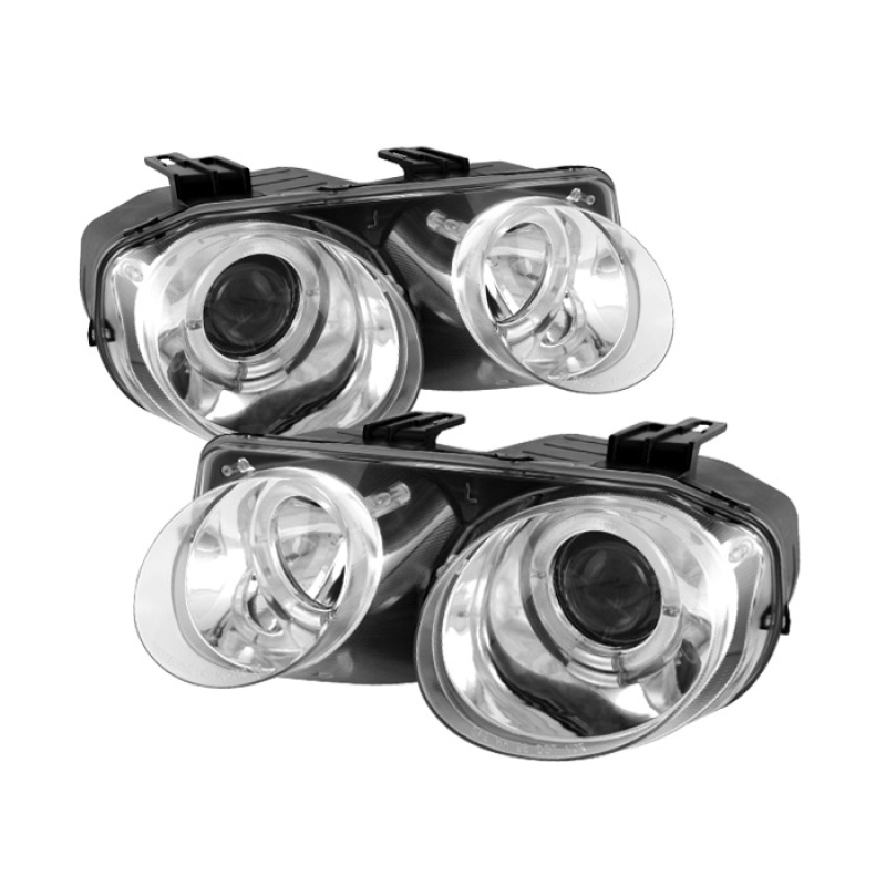 Acura Integra Headlight Set - SPYDER - LED Halo, Projector - Chrome - `98-`01