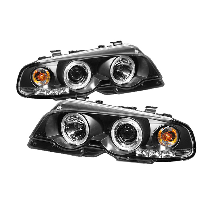 BMW 3 Series Headlight Set - SPYDER - LED Halo Projector - Black - `00-`03