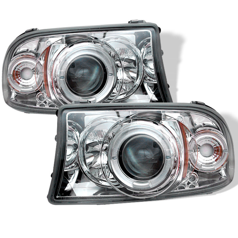 Dodge Durango Headlights - SPYDER - Projector, LED Halo - Chrome - `98-`03