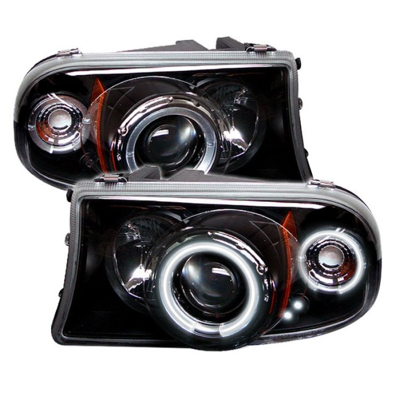 Dodge Dakota Headlight Set - Front - SPYDER - 1PC Projector CCFL Halo LED - Black - `97-`04 Dodge Dakota Headlight Set - Front - SPYDER - 1PC Projector CCFL Halo LED - Black - `97-`04
