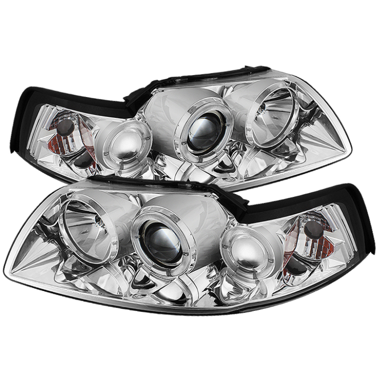 Ford Mustang Headlights - SPYDER - Projector LED Halo - Chrome - `99-`04 Ford Mustang Headlights - SPYDER - Projector LED Halo - Chrome - `99-`04