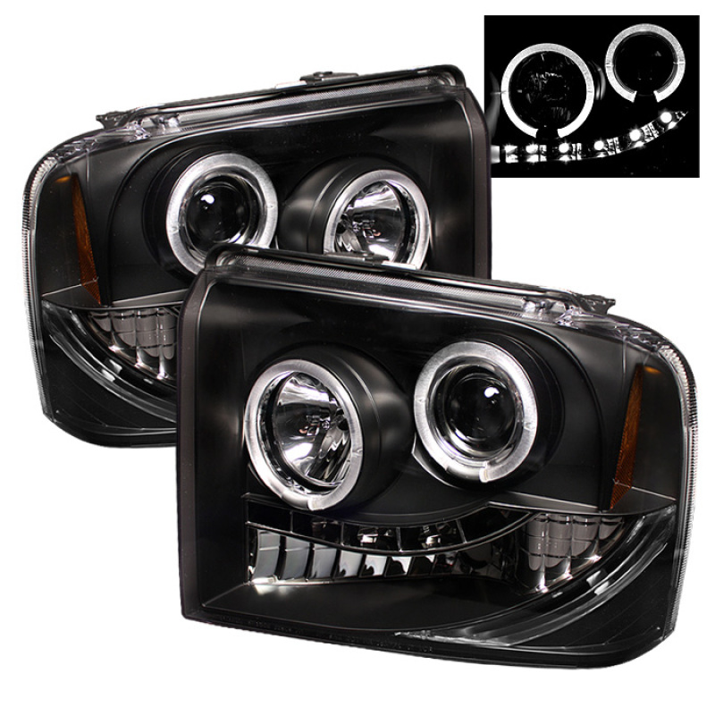 Ford F250 Super Duty Headlights - SPYDER - LED Halo Projector - Black - `05-`07 Ford F250 Super Duty Headlights - SPYDER - LED Halo Projector - Black - `05-`07