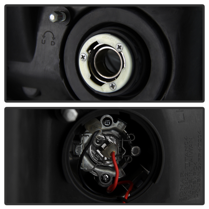 Nissan Armada Headlights - SPYDER - LED Halo Projector - Black - `04-`07