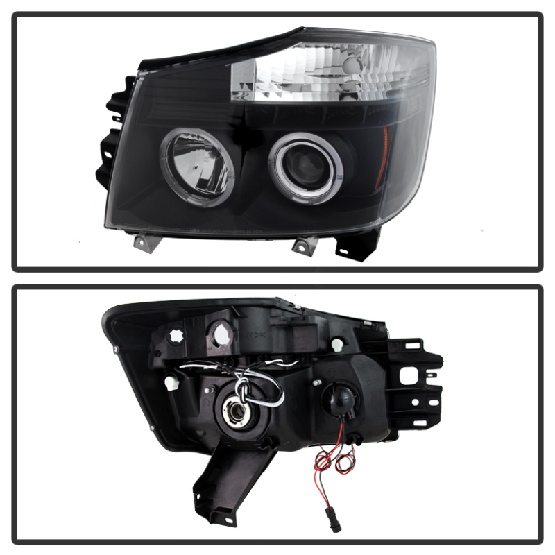 Nissan Armada Headlights - SPYDER - LED Halo Projector - Black - `04-`07
