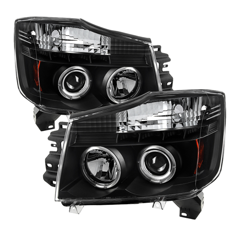 Nissan Armada Headlights - SPYDER - LED Halo Projector - Black - `04-`07