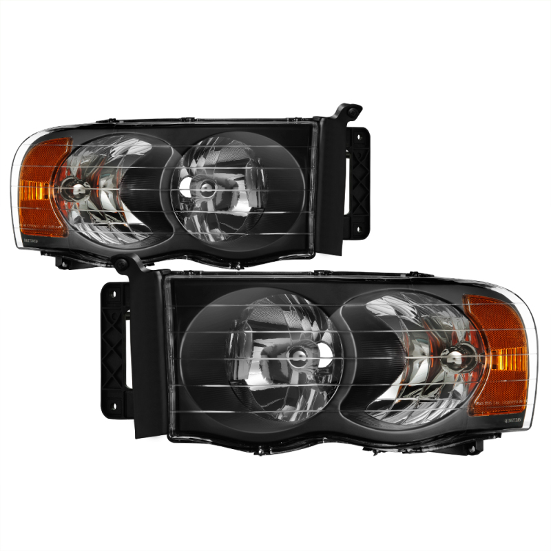 Dodge Ram 1500 Headlights - Front - SPYDER - xTune Crystal, Black Housing, Amber Bulbs - Black - `02-`05 Dodge Ram 1500 Headlights - Front - SPYDER - xTune Crystal, Black Housing, Amber Bulbs - Black - `02-`05