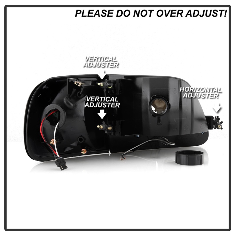Ford F-150 Headlights - Front - SPYDER - xTune Crystal + Clear LED Corners - Smoke - `97-`03